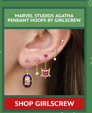 Marvel Studios Agatha Pendant Hoops by GirlsCrew