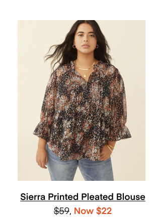 Sierra Printed Pleated Blouse