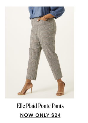 Elle Plaid Ponte Pants