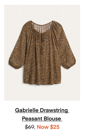 Gabrielle Drawstring Peasant Blouse
