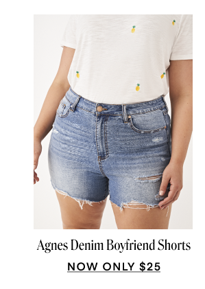 Agnes Denim Boyfriend Shorts. Now Only $25.