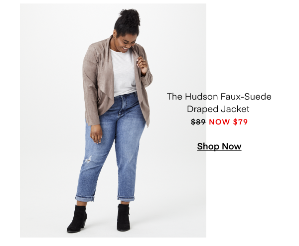 The Hudson Faux-Suede Draped Jacket