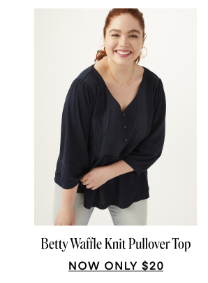 Betty Waffle Knit Pullover Top Now Only $20
